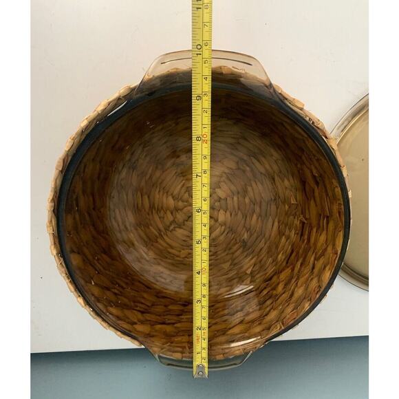 Anchor Hocking 437 Oven Proof 1-1/2 Qt Brown Baking Casserole Dish Lid & Basket - Picture 6 of 13